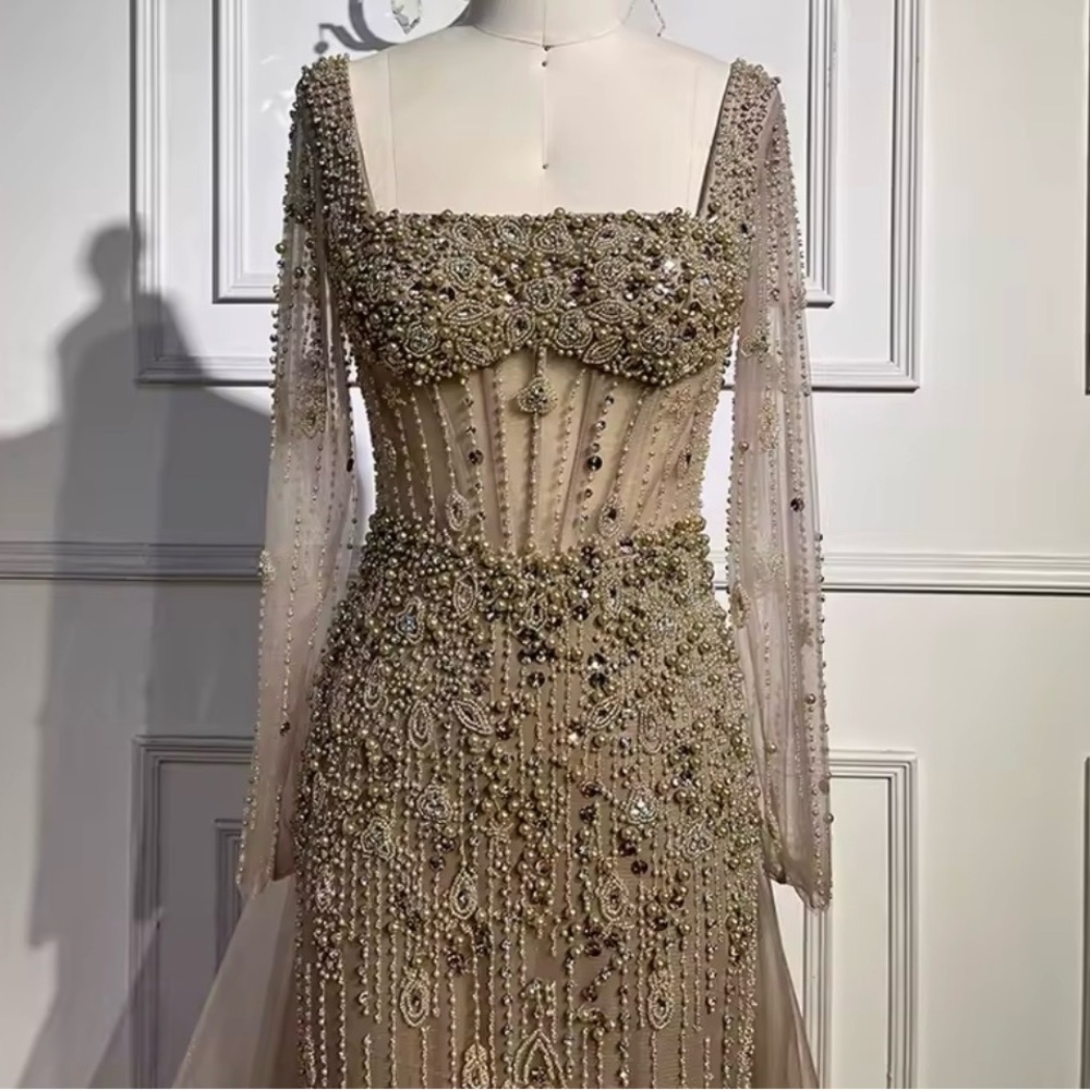 Elegant Beaded Evening Gown